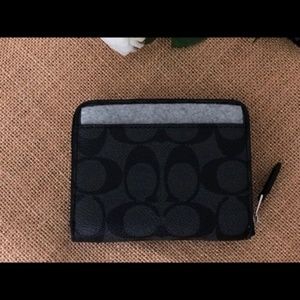 Coach Bags - COACH Zip Around Wallet Signature Black Silver Coach Bags - COACH Zip Around Wallet Signature Black Silver